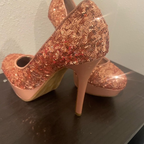 Charlotte Russe Peach Sequin Heels - Picture 4 of 4